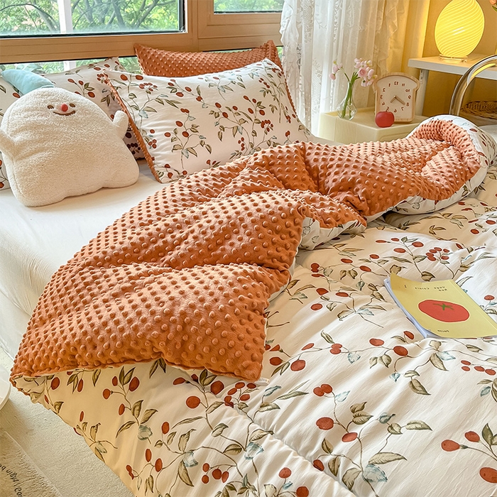 91家纺网 家纺一手货源 找家纺 （总）雅蔓依 2025新款水洗棉麻3D豆豆绒冬被