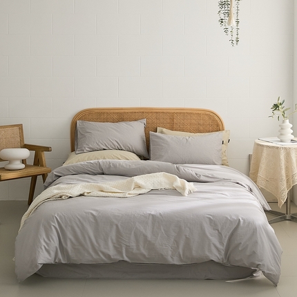 新款秋冬40S水洗棉四件套-晚风 晚风-银灰