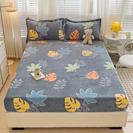 91家纺网 家纺一手货源 找家纺 （总）富馨莱 2023新款印花牛奶绒床笠