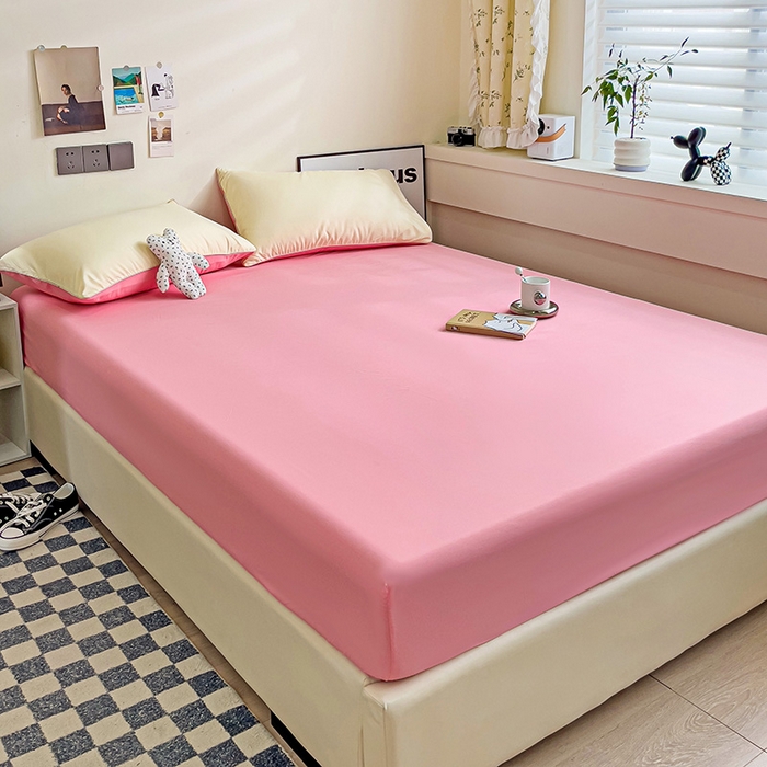 91家纺网 家纺一手货源 找家纺 蓝淋家纺 2023新款新品床笠 奶白玉