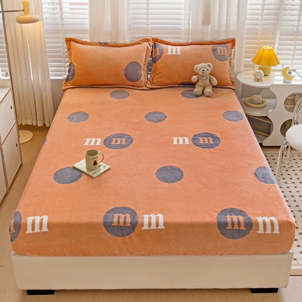 91家纺网 家纺一手货源 找家纺 （总）富馨莱 2023新款印花牛奶绒床笠