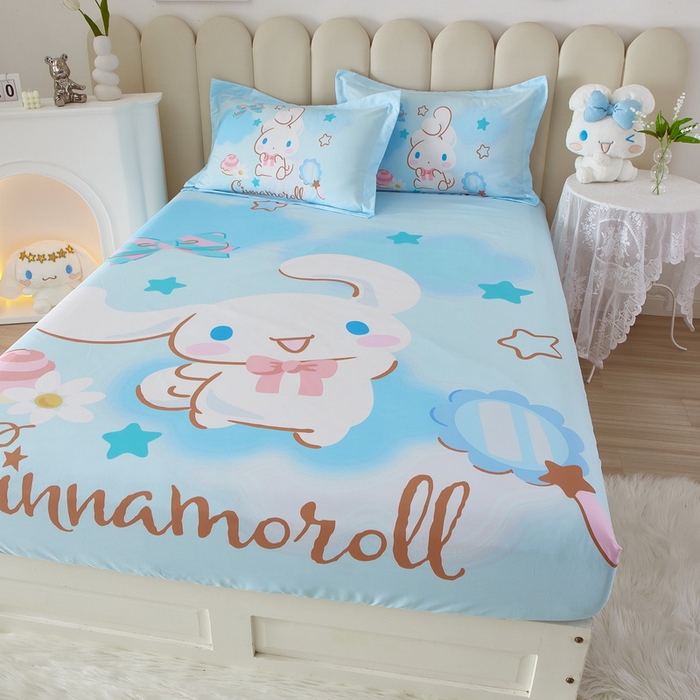 91家纺网 家纺一手货源 找家纺 蘭菲 2023新款三丽鸥全棉单床笠 果果