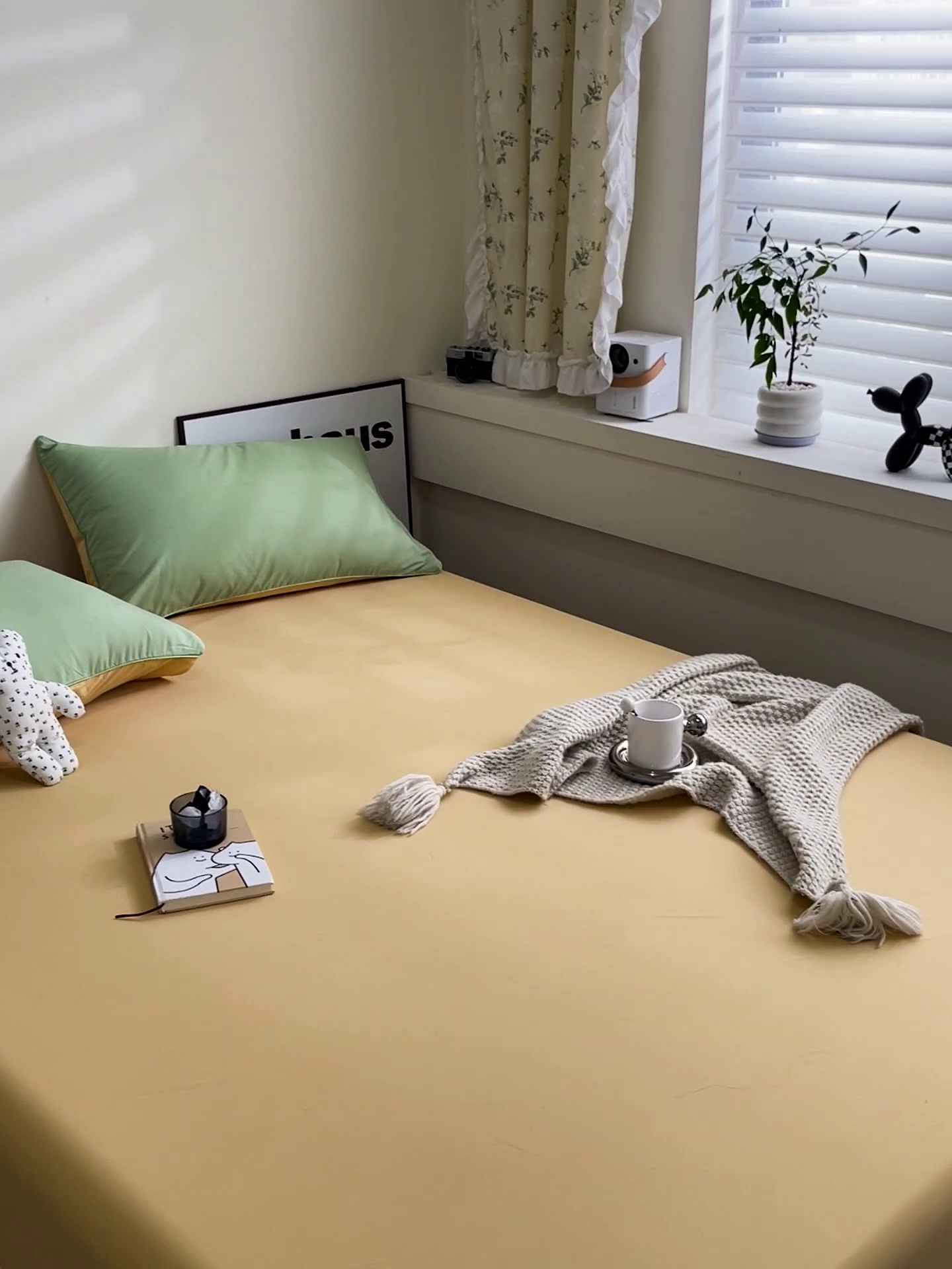 91家纺网 家纺一手货源 找家纺 蓝淋家纺 2023新款新品床笠 浅绿浅驼