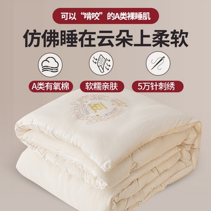 （总）木堇家居 2023新款生态加厚云朵磨毛刺绣大豆被