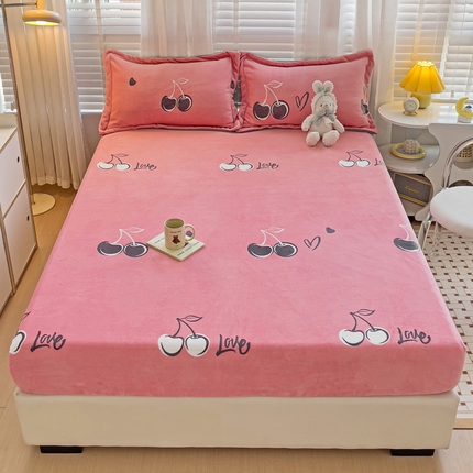 91家纺网 家纺一手货源 找家纺 （总）富馨莱 2023新款印花牛奶绒床笠