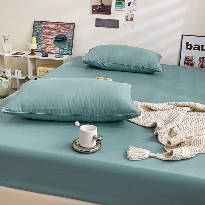 91家纺网 家纺一手货源 找家纺 蓝淋家纺 2023新款新品床笠 墨蓝