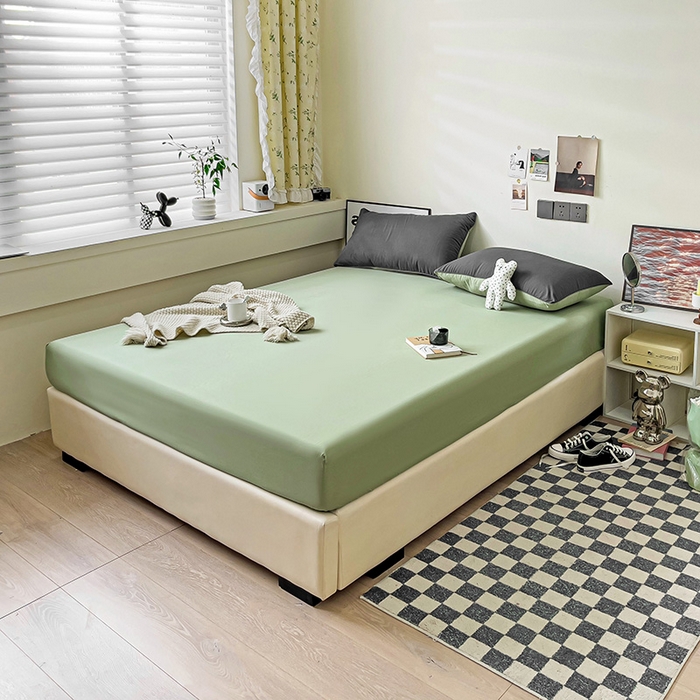 91家纺网 家纺一手货源 找家纺 蓝淋家纺 2023新款新品床笠 深灰抹茶