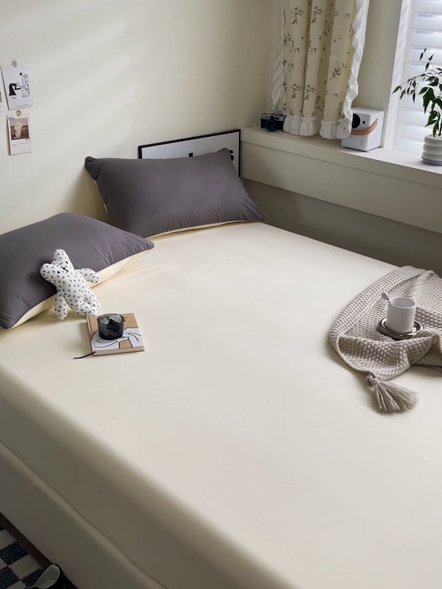 91家纺网 家纺一手货源 找家纺 蓝淋家纺 2023新款新品床笠 浅灰奶茶