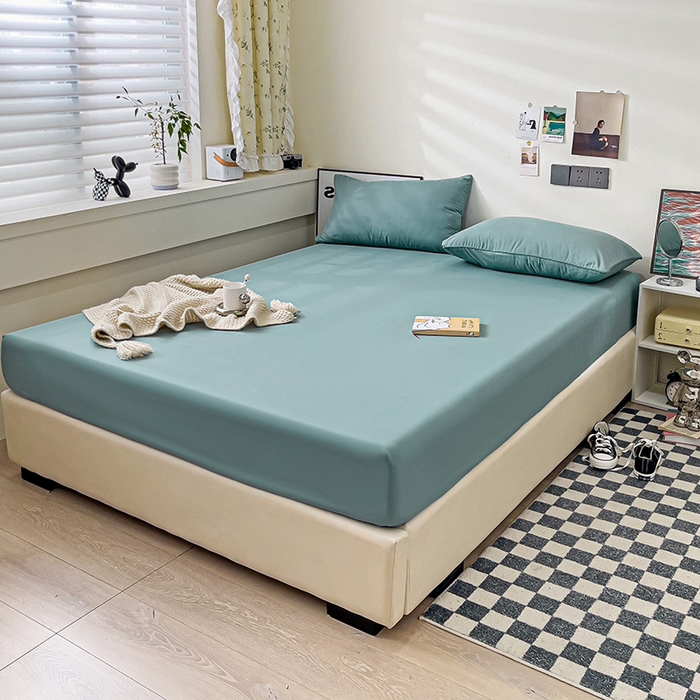 91家纺网 家纺一手货源 找家纺 蓝淋家纺 2023新款新品床笠 墨蓝