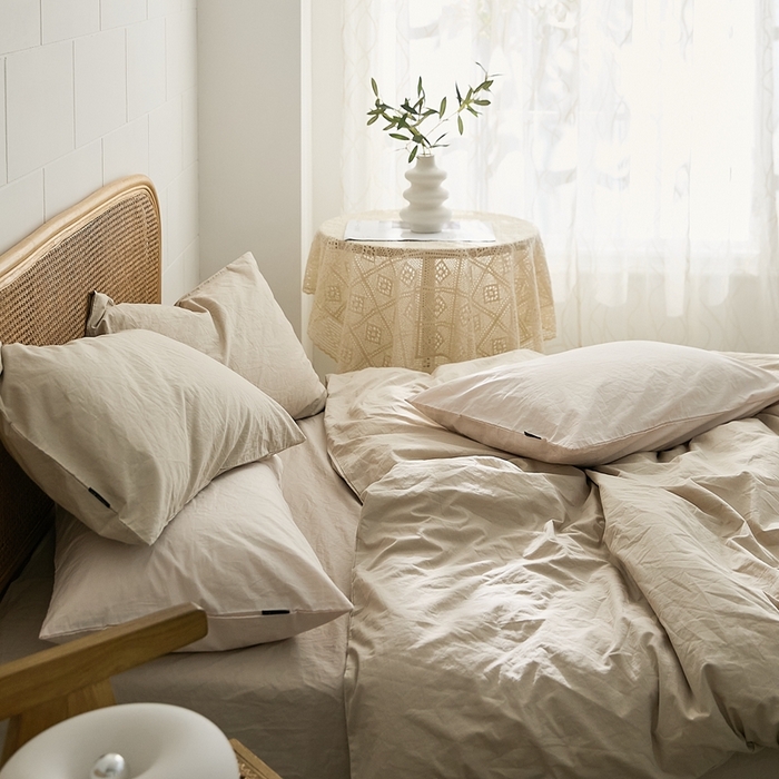 91家纺网 家纺一手货源 找家纺 新款秋冬40S水洗棉四件套-晚风 晚风-浅卡其