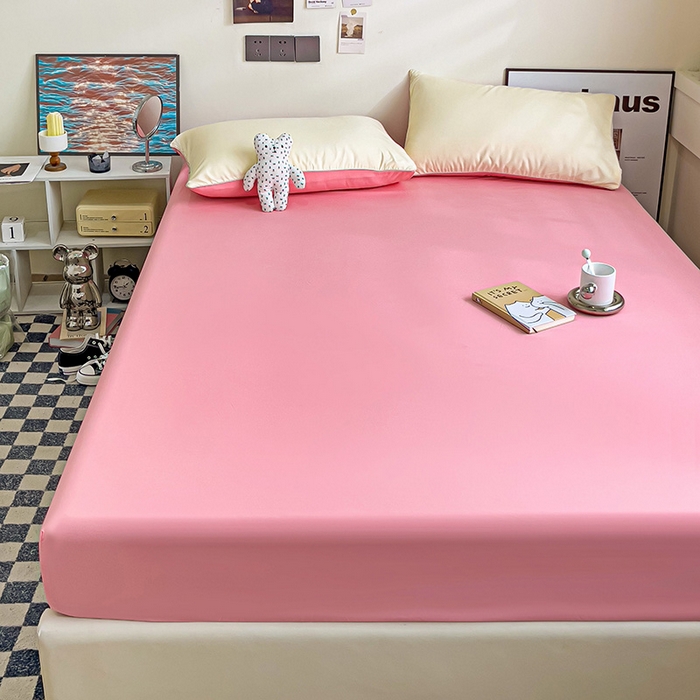 91家纺网 家纺一手货源 找家纺 蓝淋家纺 2023新款新品床笠 奶白玉