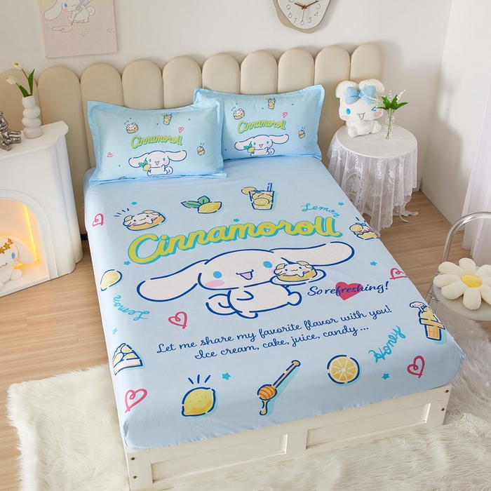 91家纺网 家纺一手货源 找家纺 蘭菲 2023新款三丽鸥全棉单床笠 圆宝