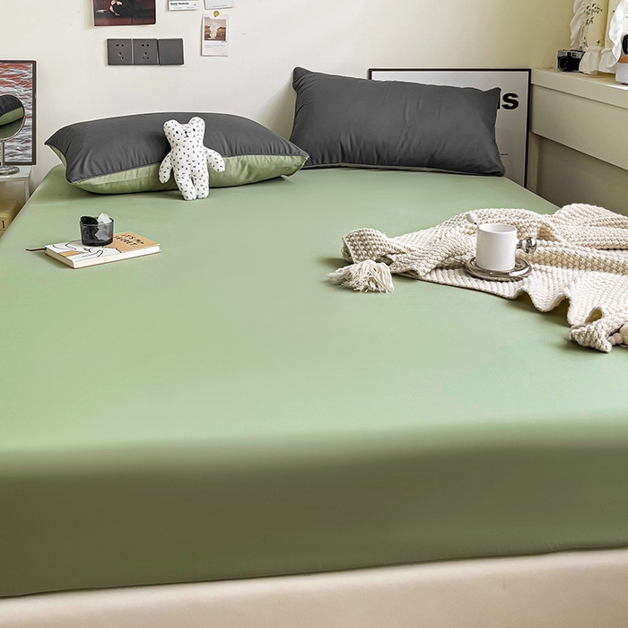 91家纺网 家纺一手货源 找家纺 蓝淋家纺 2023新款新品床笠 深灰抹茶