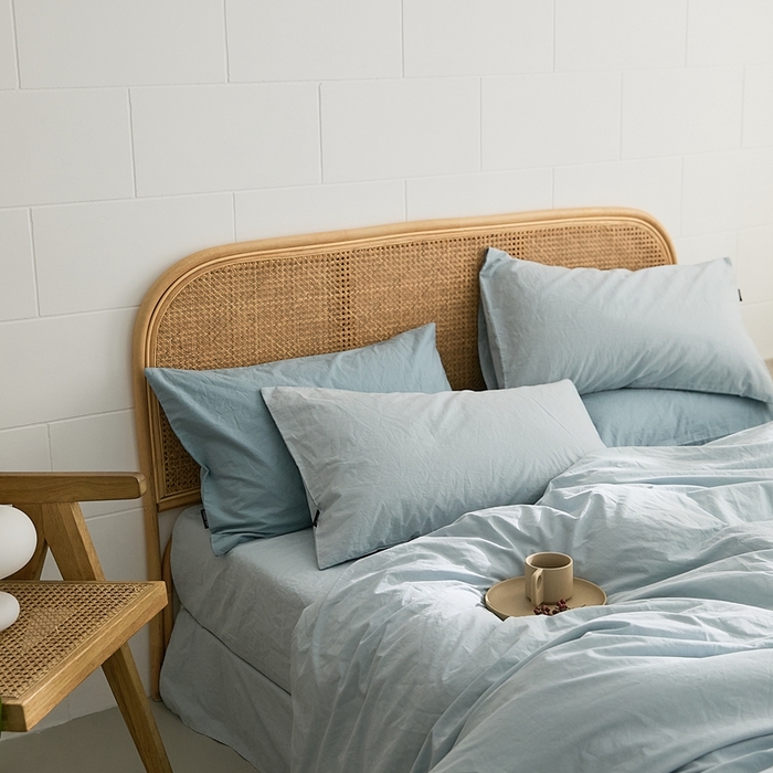 91家纺网 家纺一手货源 找家纺 新款秋冬40S水洗棉四件套-晚风 晚风-晴山蓝