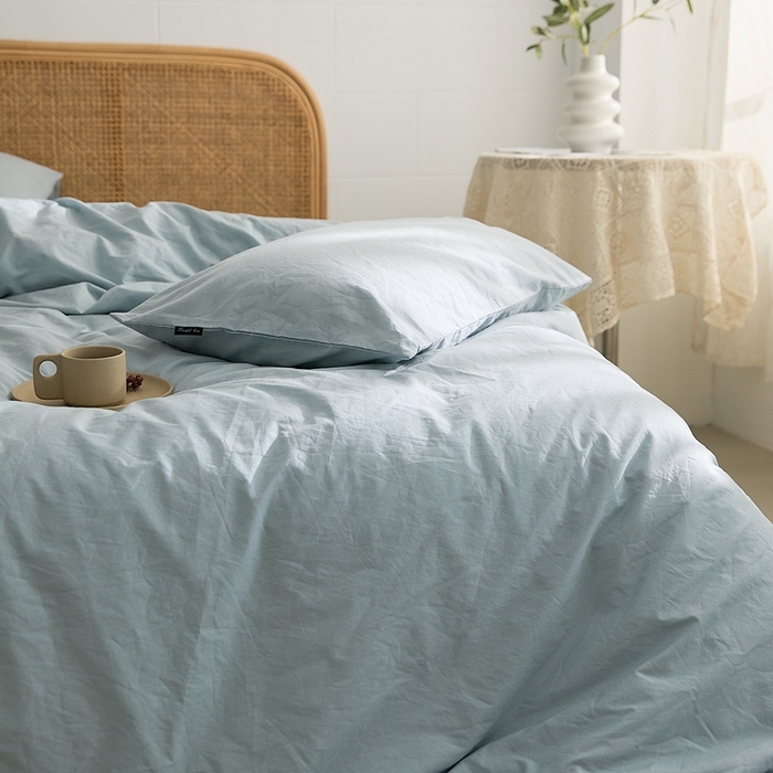 91家纺网 家纺一手货源 找家纺 新款秋冬40S水洗棉四件套-晚风 晚风-晴山蓝