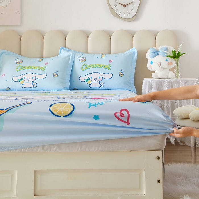 91家纺网 家纺一手货源 找家纺 蘭菲 2023新款三丽鸥全棉单床笠 圆宝