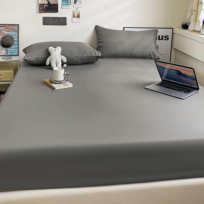 91家纺网 家纺一手货源 找家纺 蓝淋家纺 2023新款新品床笠 浅灰