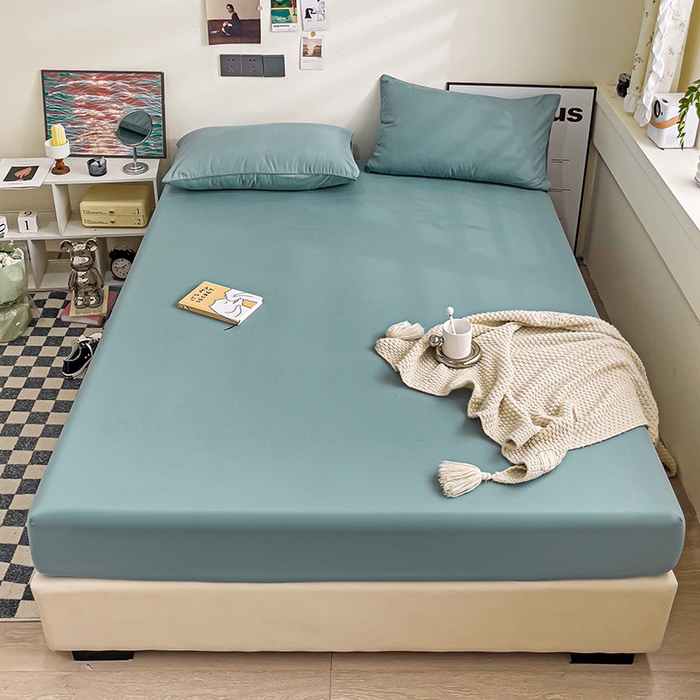 91家纺网 家纺一手货源 找家纺 蓝淋家纺 2023新款新品床笠 墨蓝