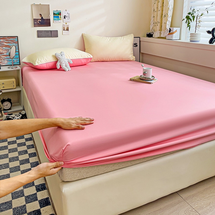 91家纺网 家纺一手货源 找家纺 蓝淋家纺 2023新款新品床笠 奶白玉