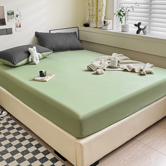 91家纺网 家纺一手货源 找家纺 蓝淋家纺 2023新款新品床笠 深灰抹茶