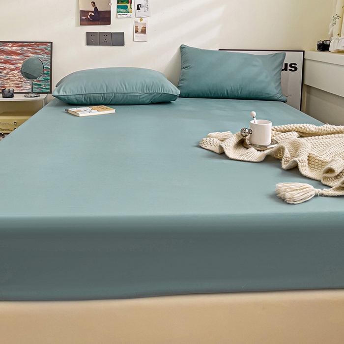 91家纺网 家纺一手货源 找家纺 蓝淋家纺 2023新款新品床笠 墨蓝