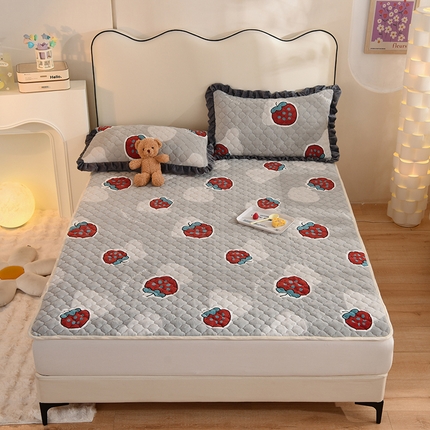 91家纺网 家纺一手货源 找家纺 （总）美达 2025新款A类牛奶绒夹棉床垫（可定制）