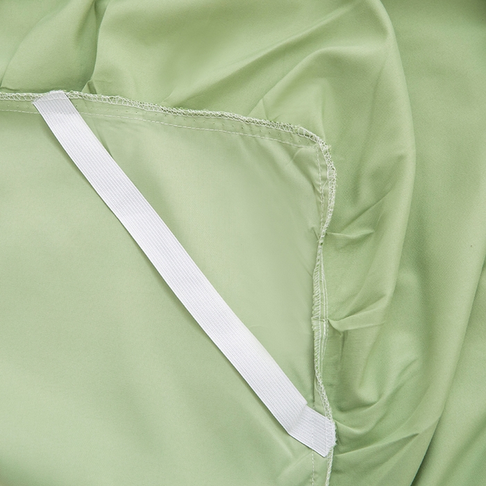 91家纺网 家纺一手货源 找家纺 极梦家纺（支持定制） 2025新款韩版纯色卡通单床裙三件套素色 草绿小熊