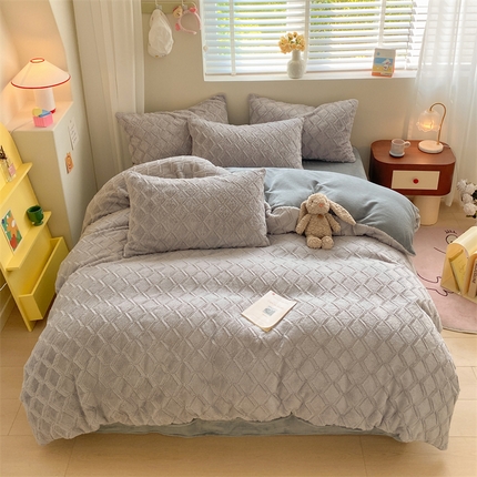 91家纺网 家纺一手货源 找家纺 （总）名兮 2023新款兔毛绒加厚四件套