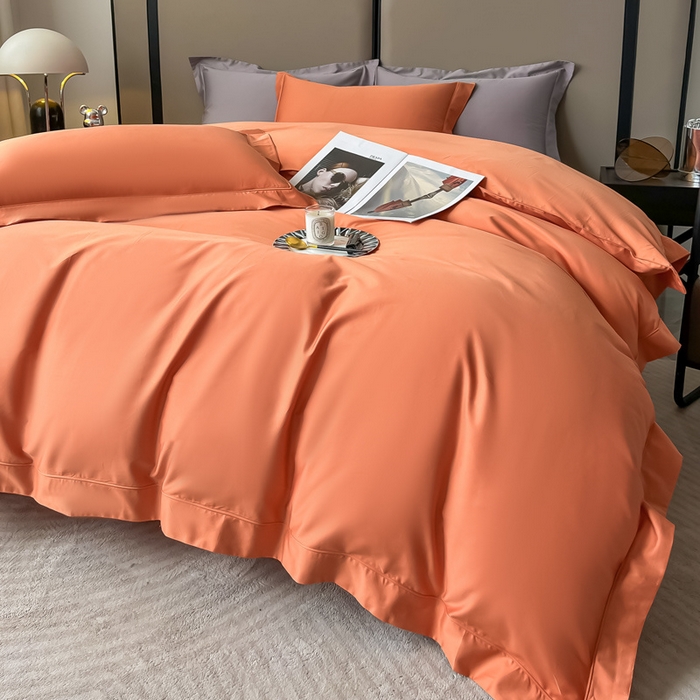 91家纺网 家纺一手货源 找家纺 （总）嘉汀兰家居 2023秋冬新品100支双股长绒棉埋绳纯色四件套-卡西欧系列