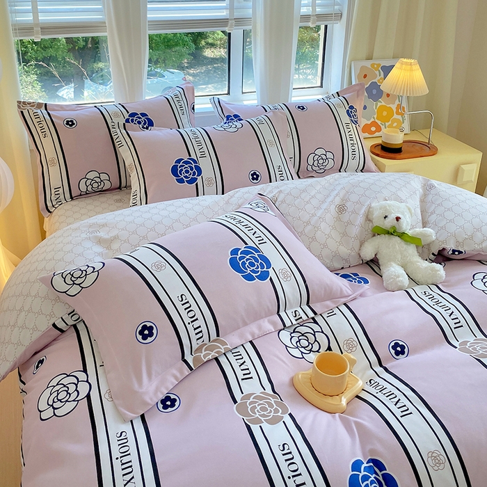 91家纺网 家纺一手货源 找家纺 艾橙家纺 2023新款秋冬新款140g植物羊绒磨毛四件套 香妃爱恋