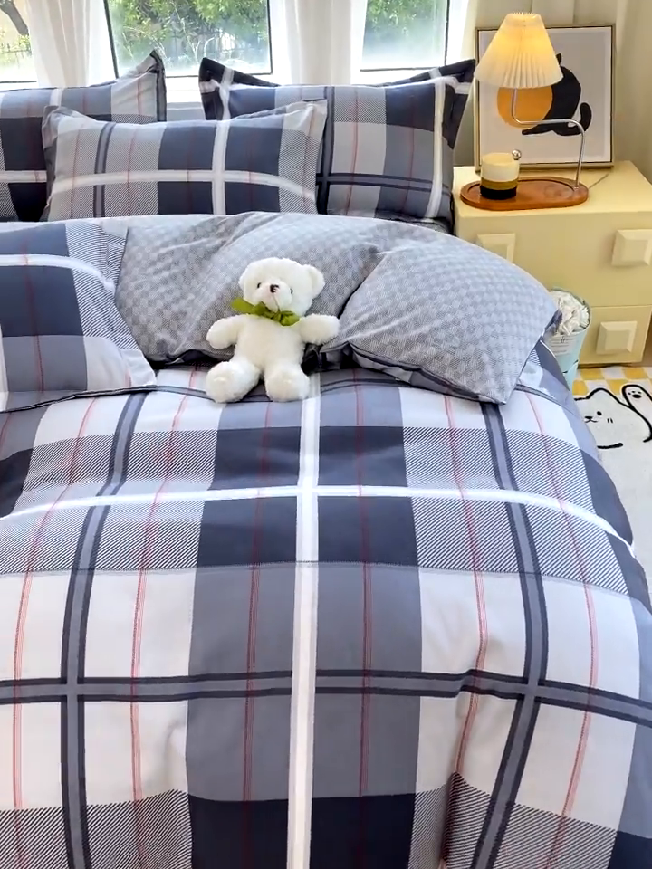 91家纺网 家纺一手货源 找家纺 艾橙家纺 2023新款秋冬新款140g植物羊绒磨毛四件套 伊莎贝尔