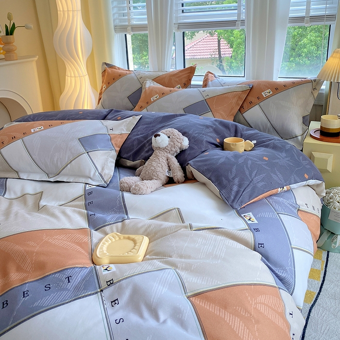 91家纺网 家纺一手货源 找家纺 艾橙家纺 2023新款秋冬新款140g植物羊绒磨毛四件套 街角咖啡