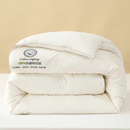 芯恋家居 2025新款水洗100％新疆长绒棉棉花被 月光白