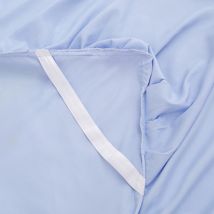 91家纺网 家纺一手货源 找家纺 极梦家纺（支持定制） 2025新款韩版纯色卡通单床裙三件套素色 天蓝小恐龙