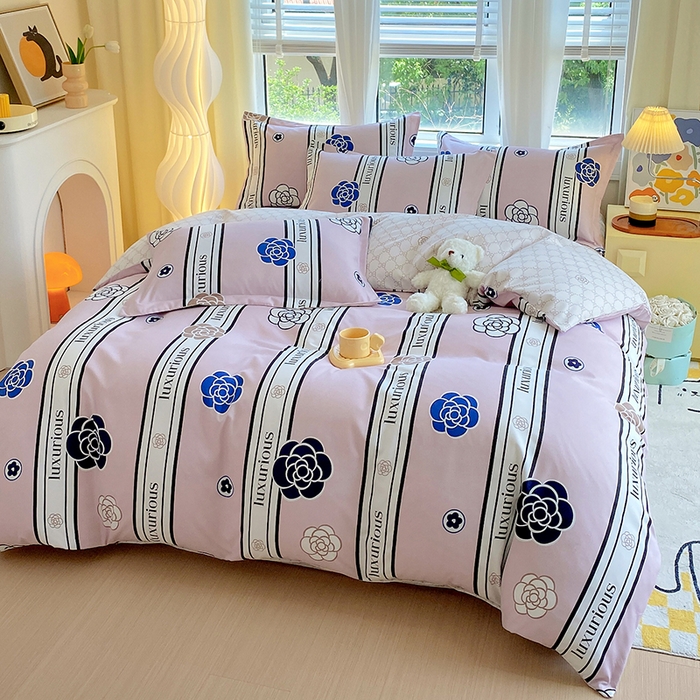 91家纺网 家纺一手货源 找家纺 艾橙家纺 2023新款秋冬新款140g植物羊绒磨毛四件套 香妃爱恋