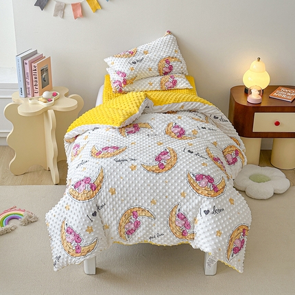 91家纺网 家纺一手货源 找家纺 （总）温宁家纺 2023新款泡泡绒豆豆绒儿童套件系列