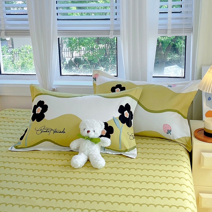 91家纺网 家纺一手货源 找家纺 艾橙家纺 2023新款秋冬新款140g植物羊绒磨毛四件套 茉彩花韵