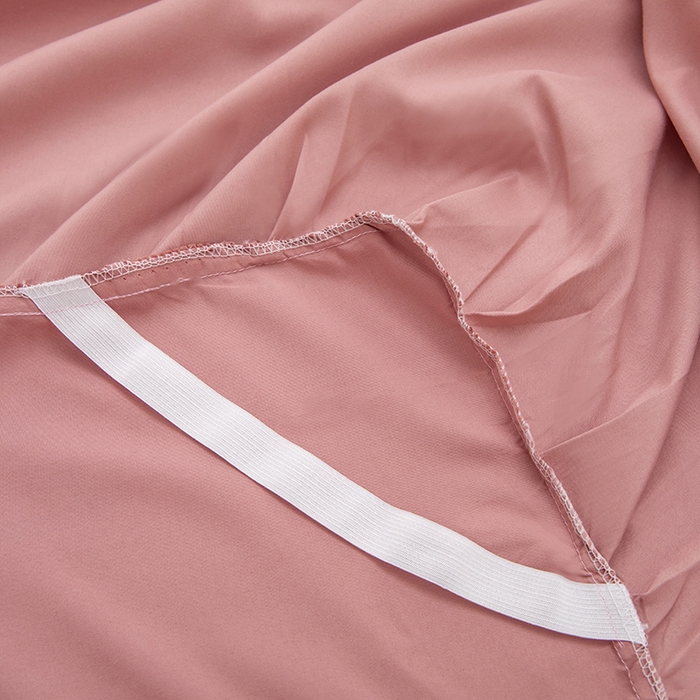 91家纺网 家纺一手货源 找家纺 极梦家纺（支持定制） 2025新款韩版纯色卡通单床裙三件套素色 豆沙小熊