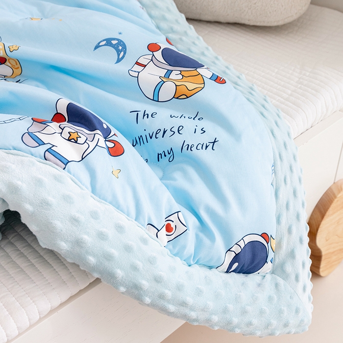 91家纺网 家纺一手货源 找家纺 嗨生活 2023新款全棉儿童被春秋被冬被幼儿园被子豆豆被-一体款 宇航漫步