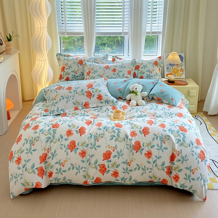 艾橙家纺 2023新款秋冬新款140g植物羊绒磨毛四件套 曼歌雅韵