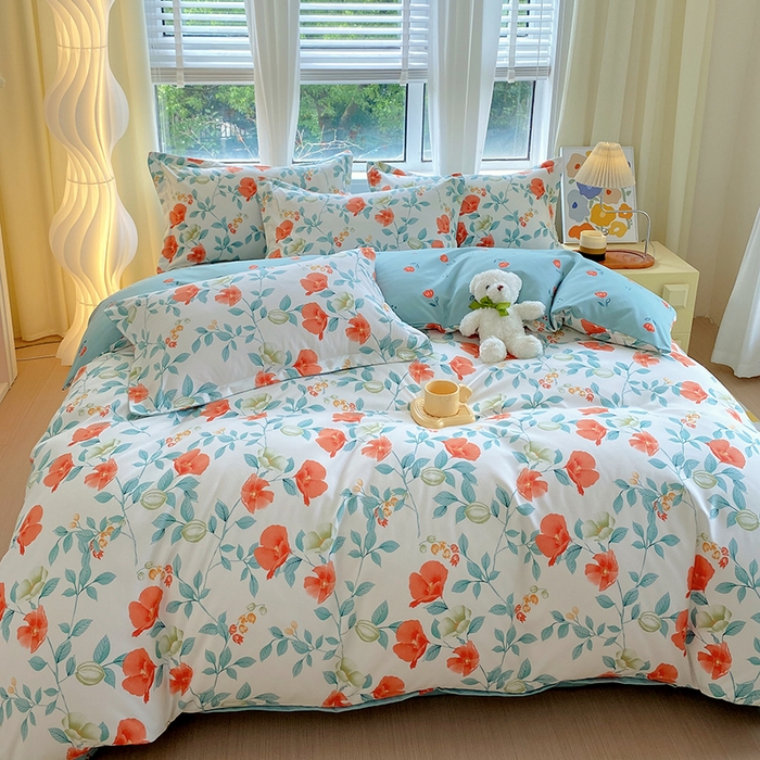 91家纺网 家纺一手货源 找家纺 艾橙家纺 2023新款秋冬新款140g植物羊绒磨毛四件套 曼歌雅韵