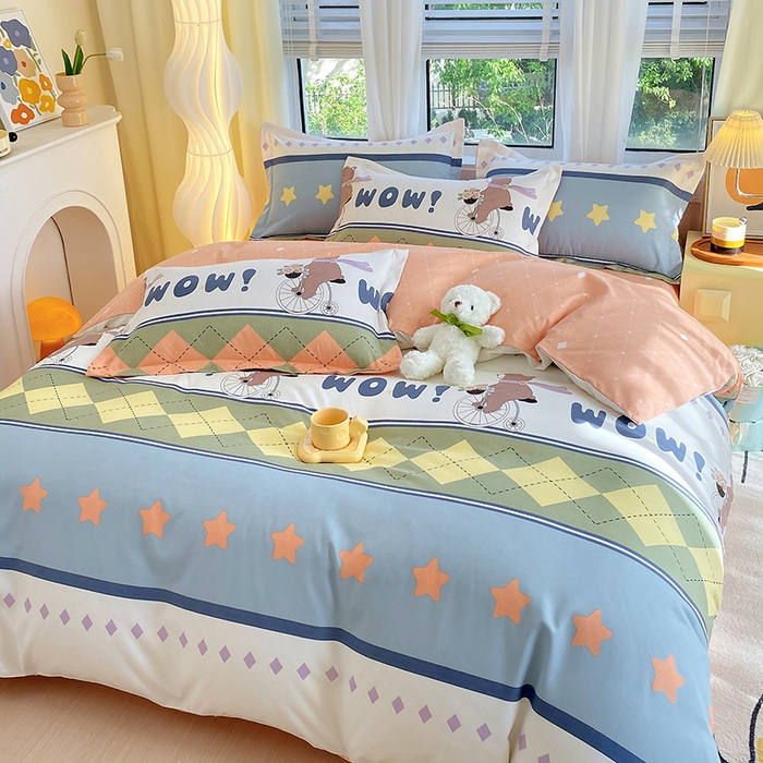 91家纺网 家纺一手货源 找家纺 艾橙家纺 2023新款秋冬新款140g植物羊绒磨毛四件套 欢乐假日