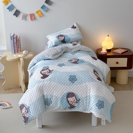 91家纺网 家纺一手货源 找家纺 （总）温宁家纺 2023新款泡泡绒豆豆绒儿童套件系列