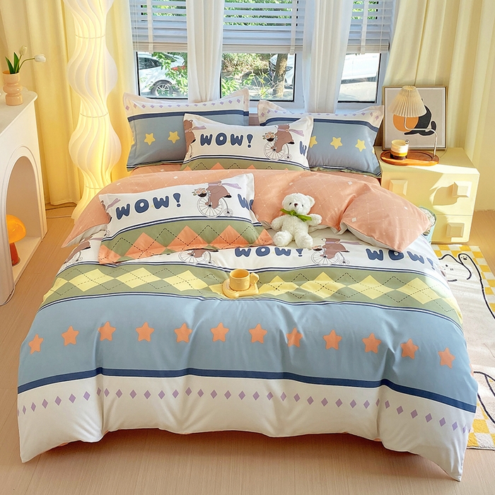 91家纺网 家纺一手货源 找家纺 艾橙家纺 2023新款秋冬新款140g植物羊绒磨毛四件套 欢乐假日