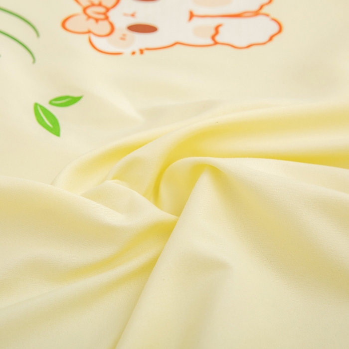 91家纺网 家纺一手货源 找家纺 极梦家纺（支持定制） 2025新款韩版纯色卡通单床裙三件套素色 米黄小兔