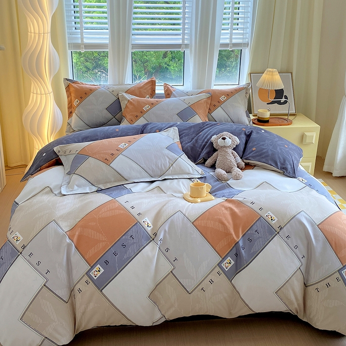 91家纺网 家纺一手货源 找家纺 艾橙家纺 2023新款秋冬新款140g植物羊绒磨毛四件套 街角咖啡