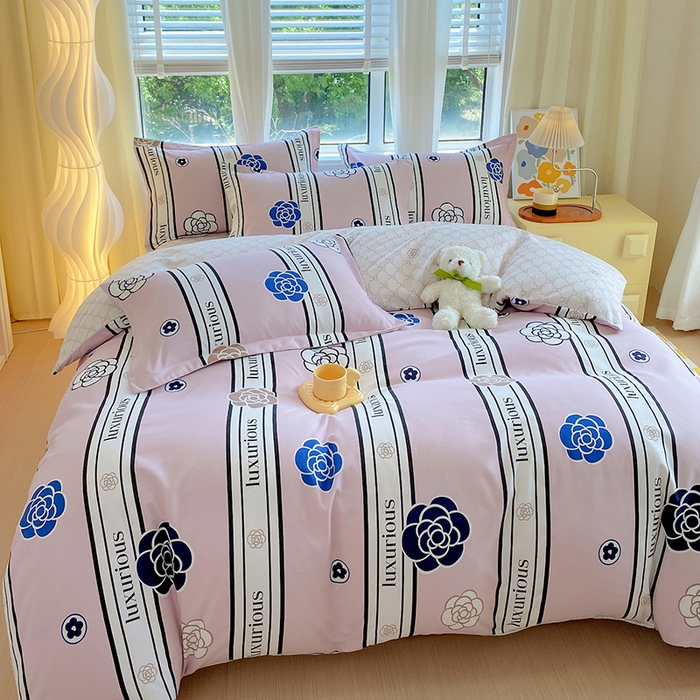 91家纺网 家纺一手货源 找家纺 艾橙家纺 2023新款秋冬新款140g植物羊绒磨毛四件套 香妃爱恋