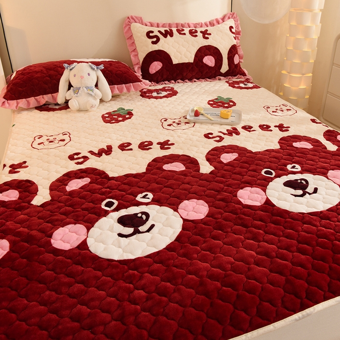 91家纺网 家纺一手货源 找家纺 （总）美达 2025新款A类牛奶绒夹棉床垫（可定制）