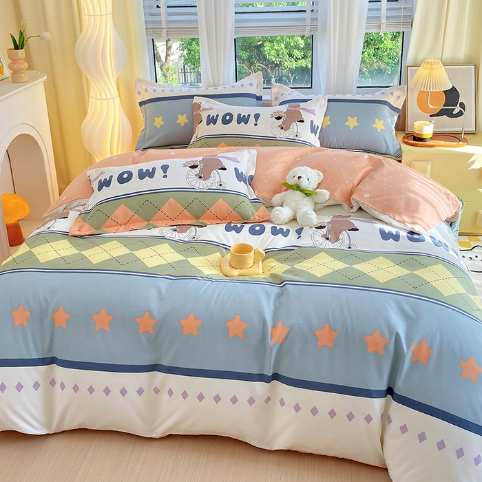 91家纺网 家纺一手货源 找家纺 艾橙家纺 2023新款秋冬新款140g植物羊绒磨毛四件套 欢乐假日