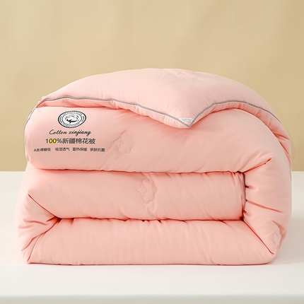 芯恋家居 2025新款水洗100％新疆长绒棉棉花被 樱花粉